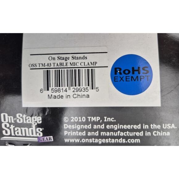 OSS TM-03 Table Mic Clamp 2x2" New SEALED On Stage Stands - Picture 2 of 9